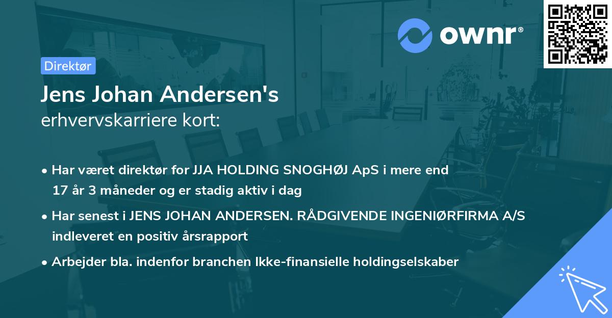 Jens Johan Andersen's erhvervskarriere kort