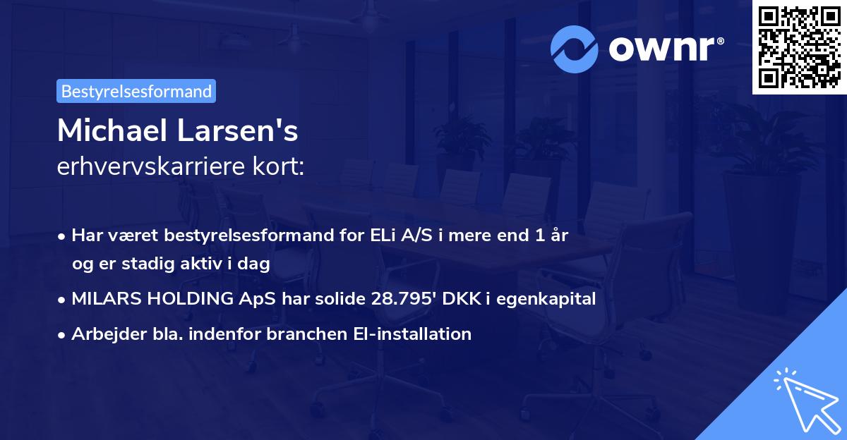 Michael Larsen's erhvervskarriere kort