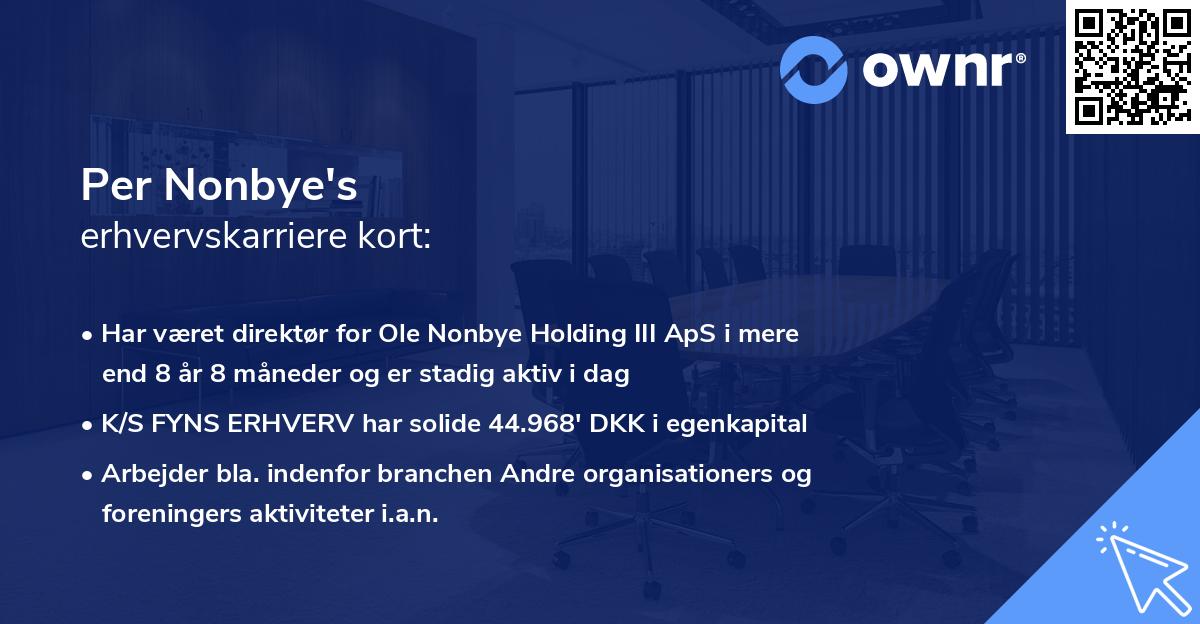 Per Nonbye's erhvervskarriere kort