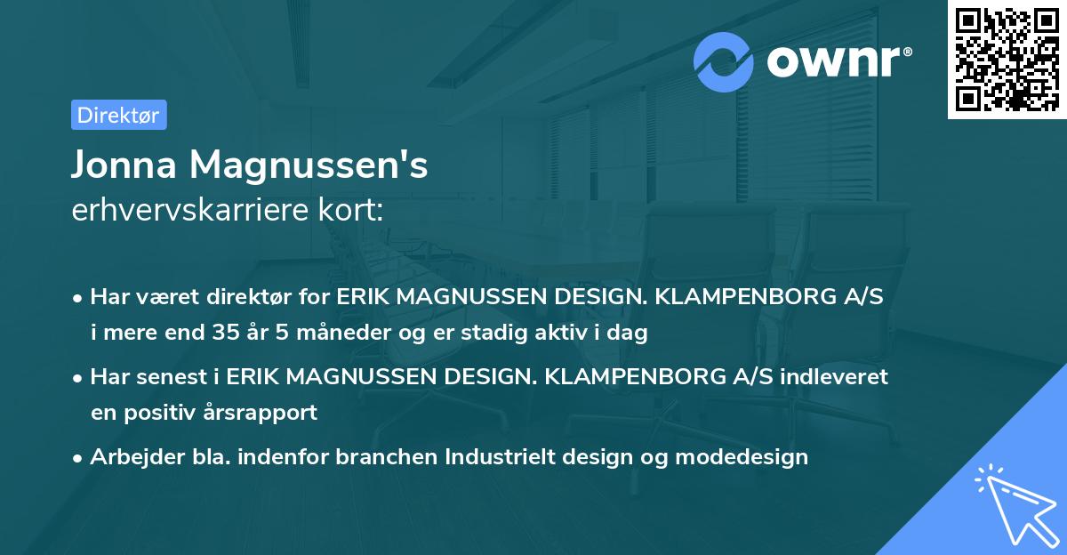 Jonna Magnussen's erhvervskarriere kort