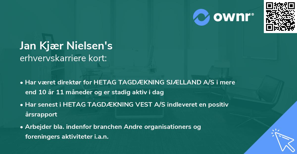 Jan Kjær Nielsen's erhvervskarriere kort