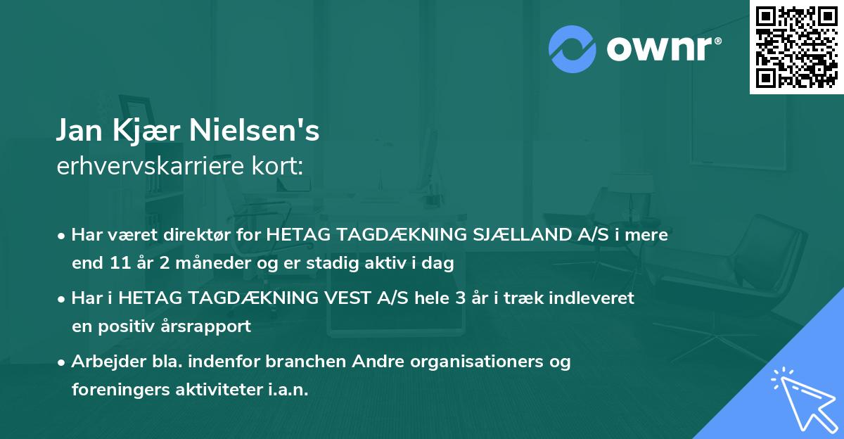 Jan Kjær Nielsen's erhvervskarriere kort