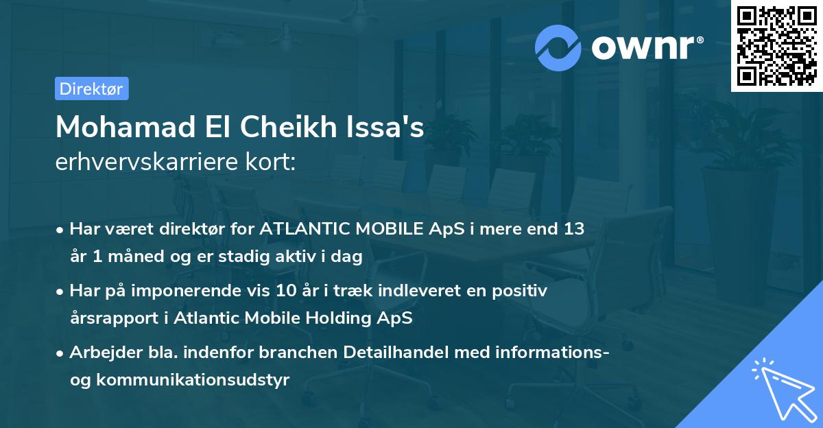 Mohamad El Cheikh Issa's erhvervskarriere kort