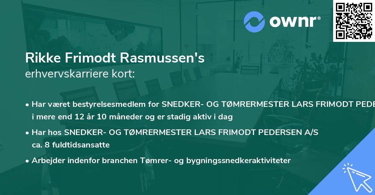 Rikke Frimodt Rasmussen's erhvervskarriere kort