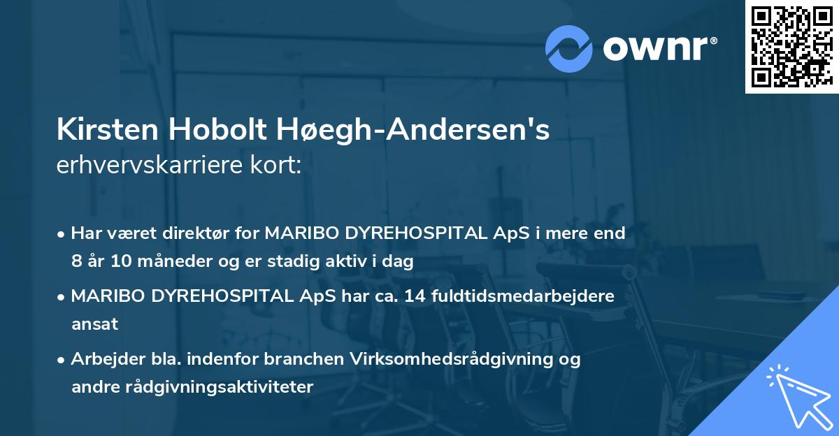 Kirsten Hobolt Høegh-Andersen's erhvervskarriere kort