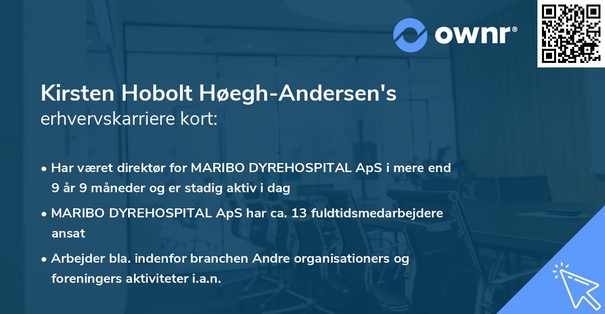 Kirsten Hobolt Høegh-Andersen's erhvervskarriere kort