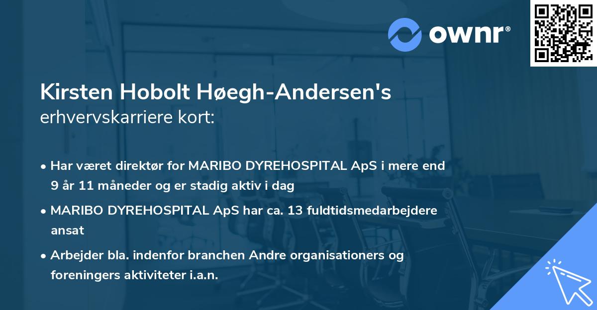 Kirsten Hobolt Høegh-Andersen's erhvervskarriere kort