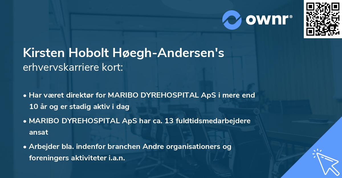 Kirsten Hobolt Høegh-Andersen's erhvervskarriere kort