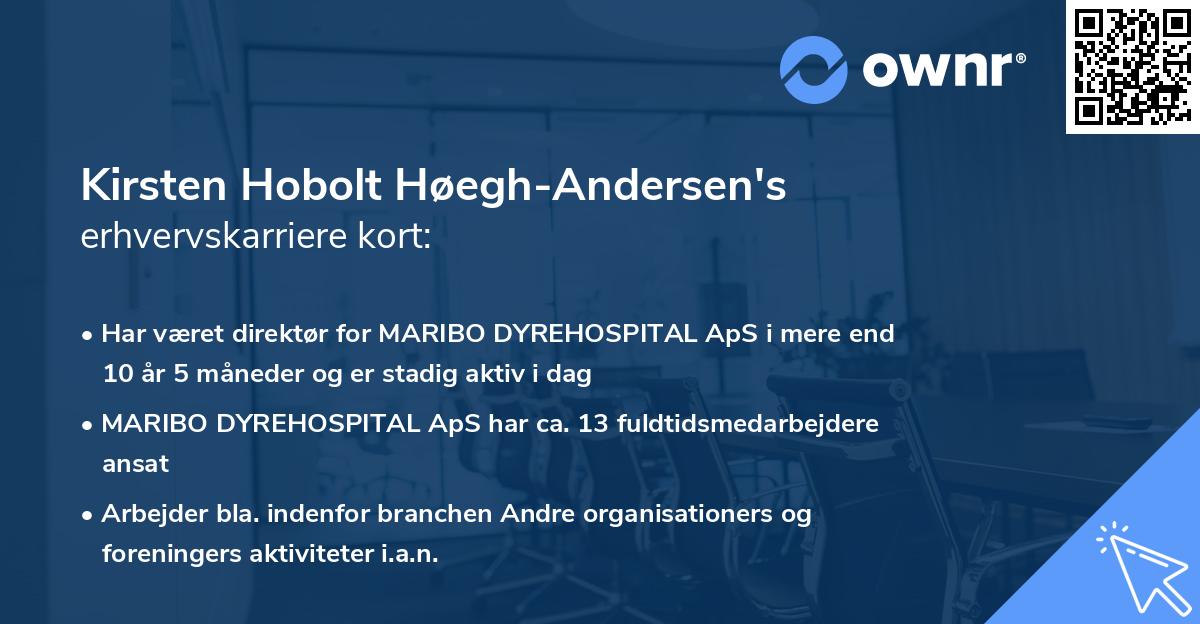 Kirsten Hobolt Høegh-Andersen's erhvervskarriere kort