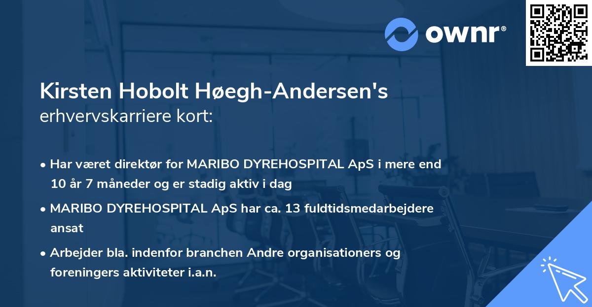 Kirsten Hobolt Høegh-Andersen's erhvervskarriere kort