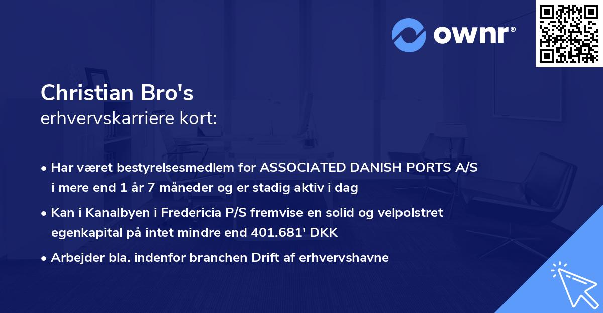 Christian Bro's erhvervskarriere kort