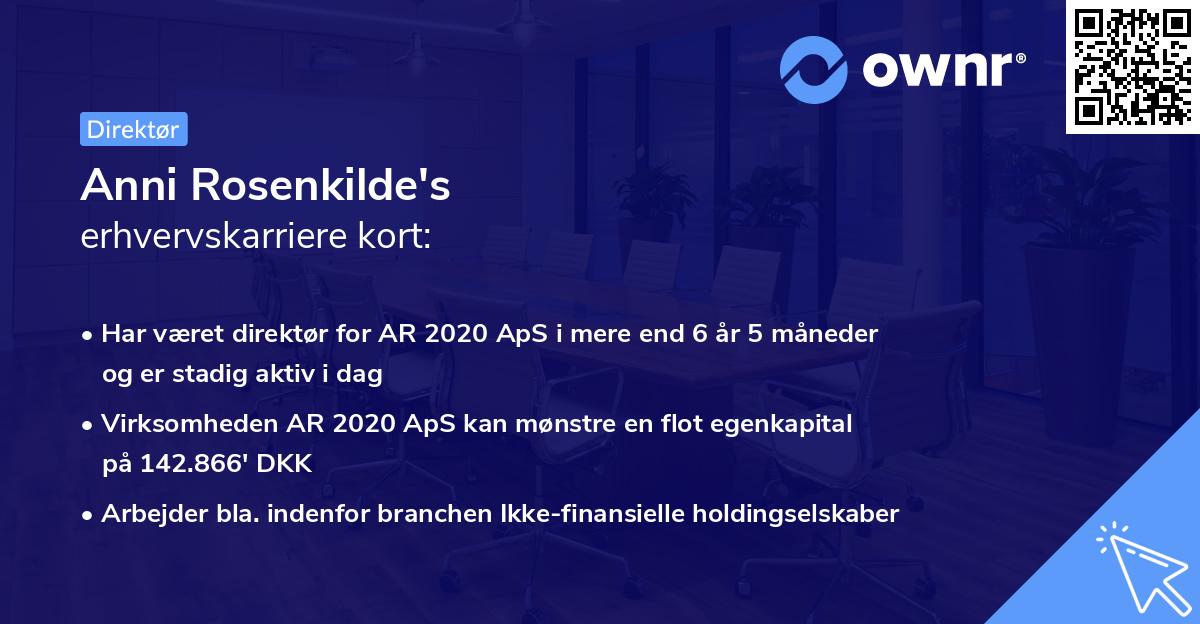 Anni Rosenkilde's erhvervskarriere kort