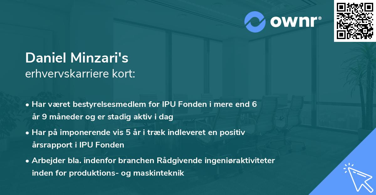 Daniel Minzari's erhvervskarriere kort