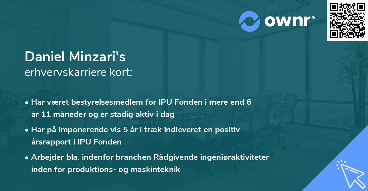 Daniel Minzari's erhvervskarriere kort