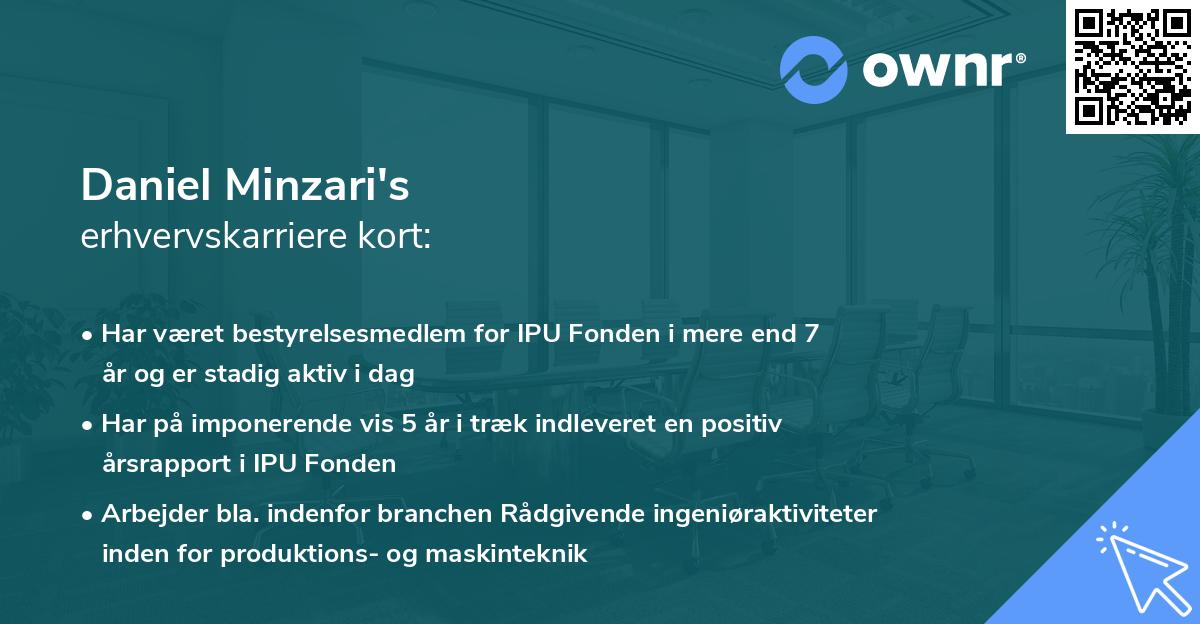 Daniel Minzari's erhvervskarriere kort