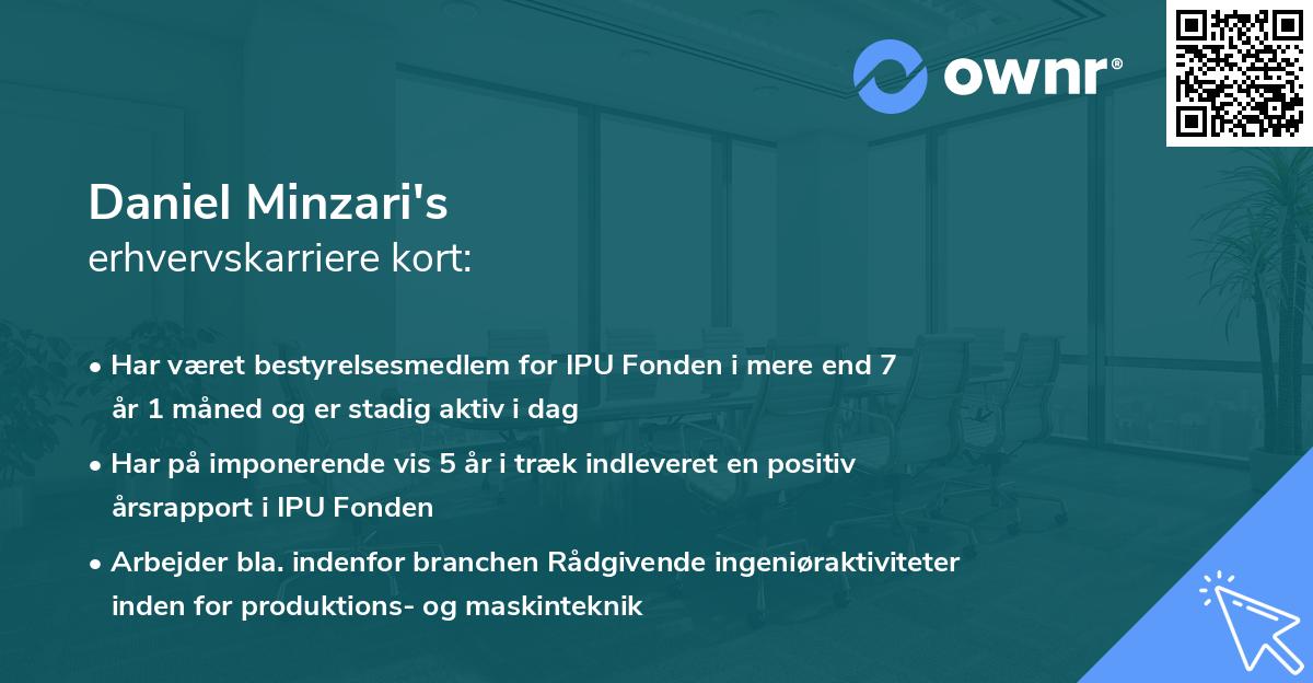 Daniel Minzari's erhvervskarriere kort