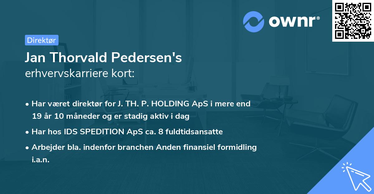 Jan Thorvald Pedersen's erhvervskarriere kort