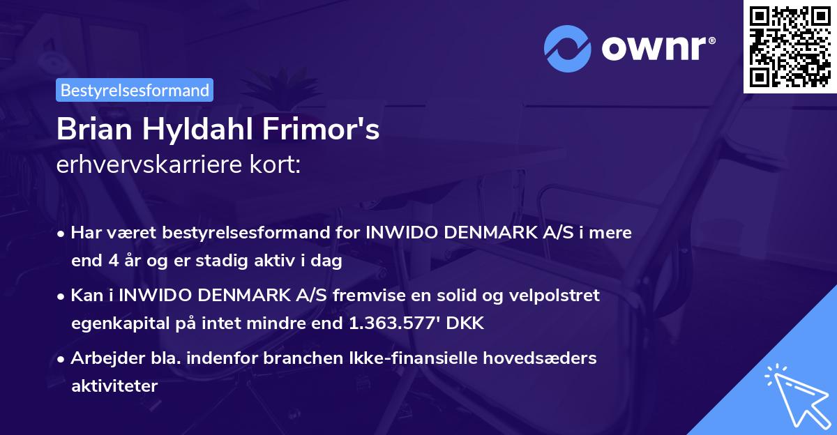 Brian Hyldahl Frimor's erhvervskarriere kort