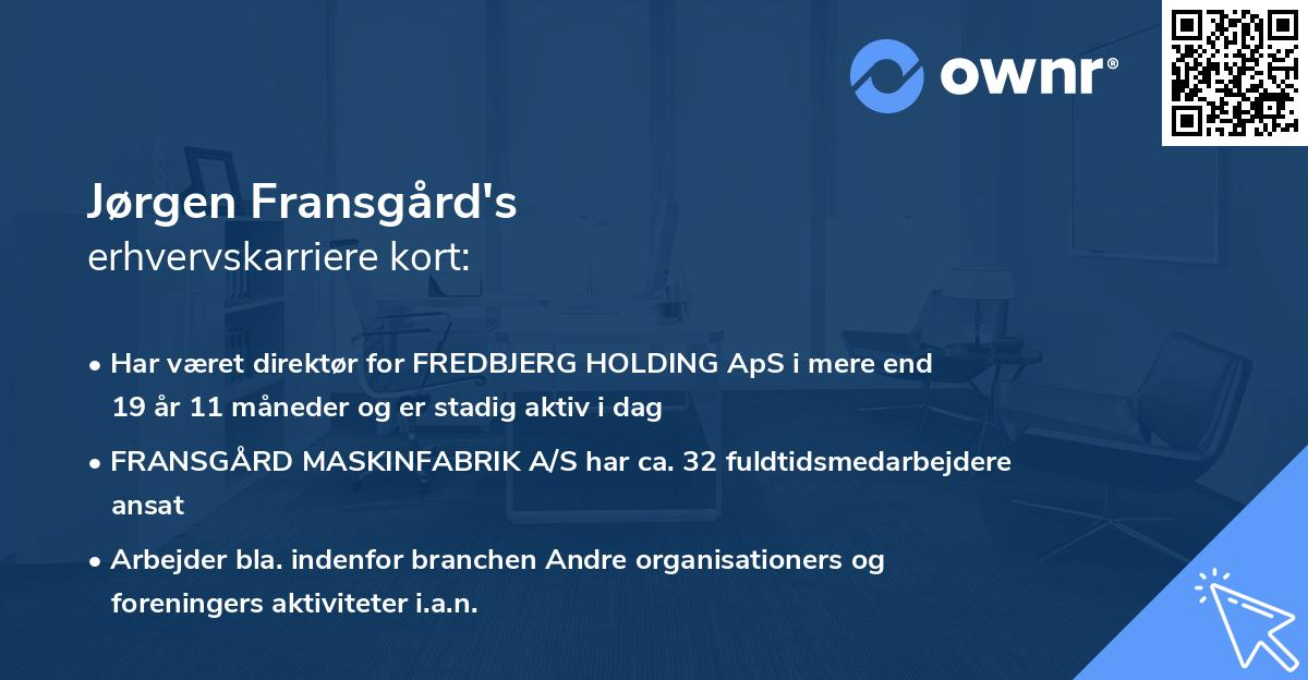 Jørgen Fransgård's erhvervskarriere kort