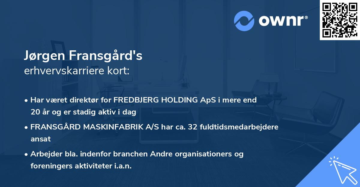 Jørgen Fransgård's erhvervskarriere kort