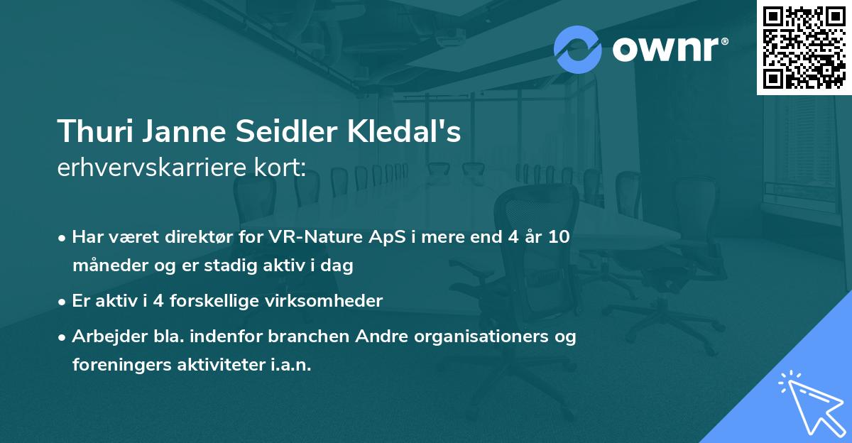 Thuri Janne Seidler Kledal's erhvervskarriere kort