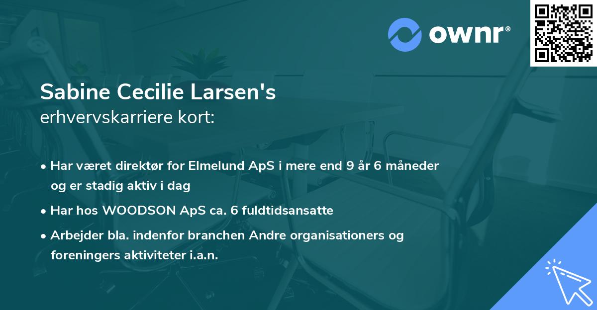 Sabine Cecilie Larsen's erhvervskarriere kort