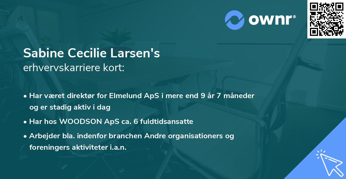 Sabine Cecilie Larsen's erhvervskarriere kort