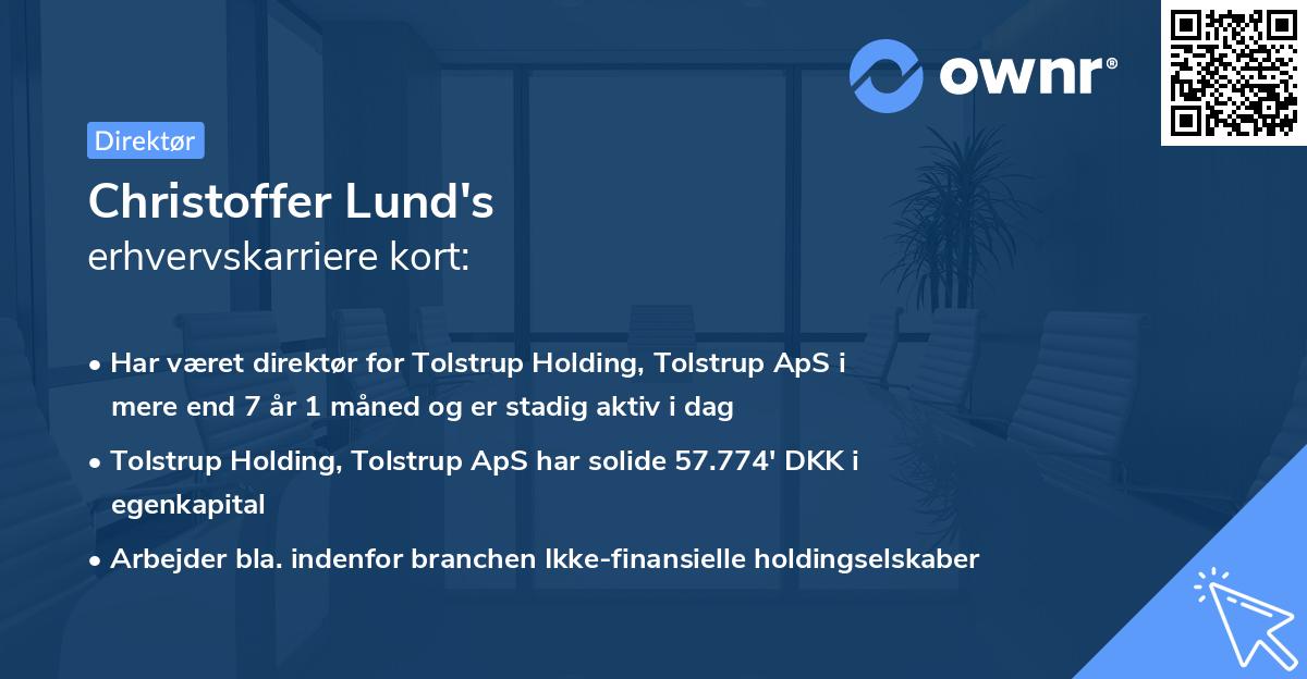 Christoffer Lund's erhvervskarriere kort