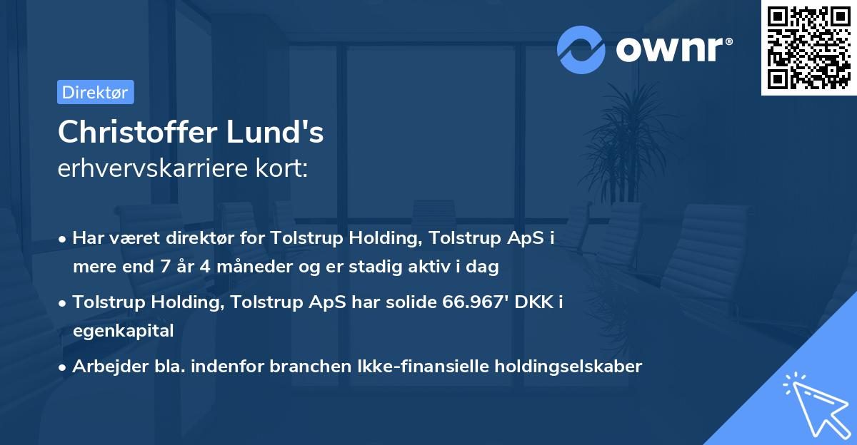 Christoffer Lund's erhvervskarriere kort