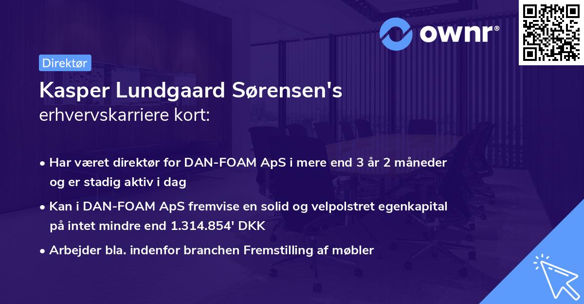 Kasper Lundgaard Sørensen's erhvervskarriere kort