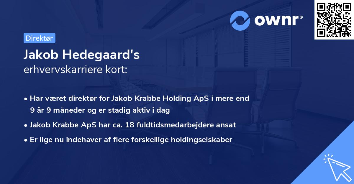 Jakob Hedegaard's erhvervskarriere kort