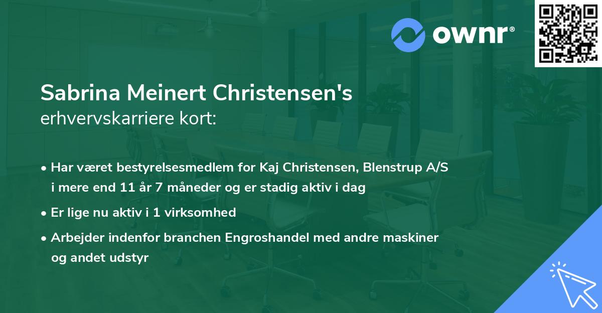 Sabrina Meinert Christensen's erhvervskarriere kort