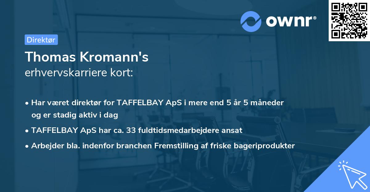 Thomas Kromann's erhvervskarriere kort