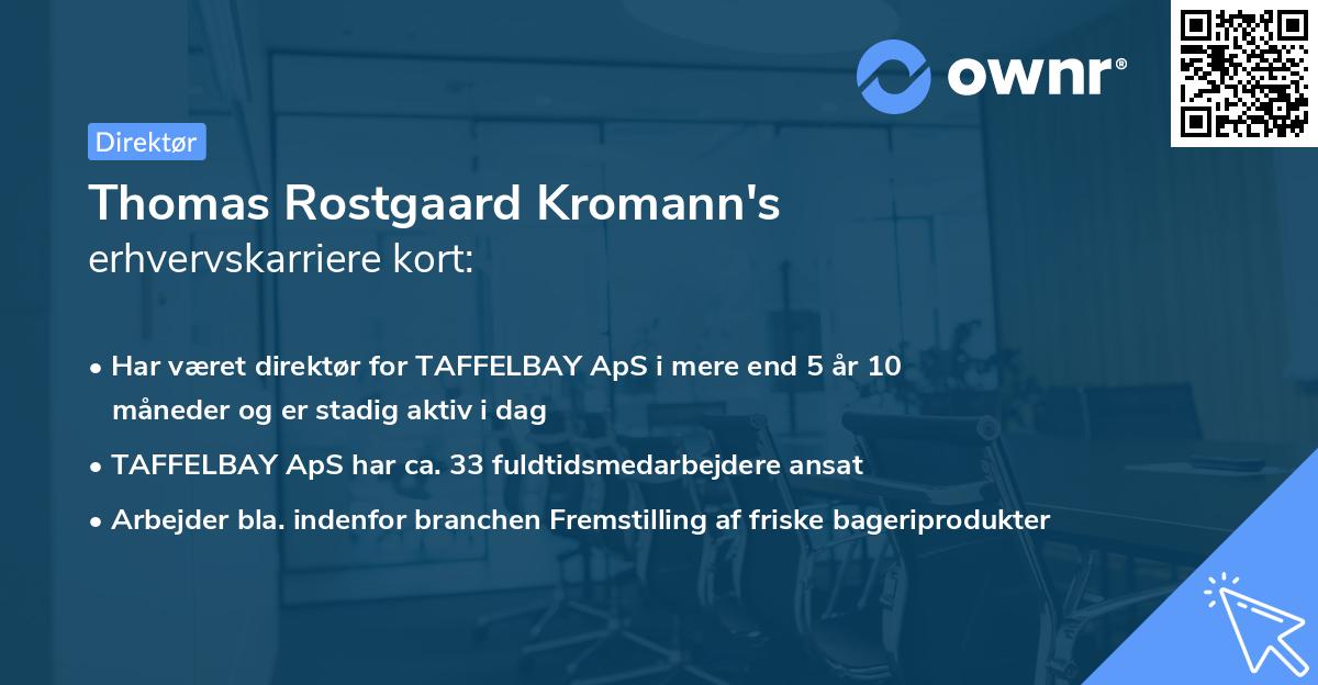 Thomas Rostgaard Kromann's erhvervskarriere kort