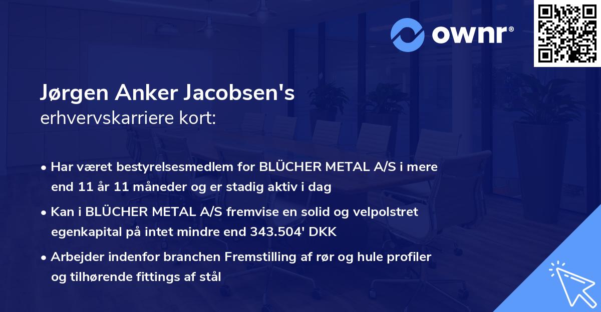 Jørgen Anker Jacobsen's erhvervskarriere kort
