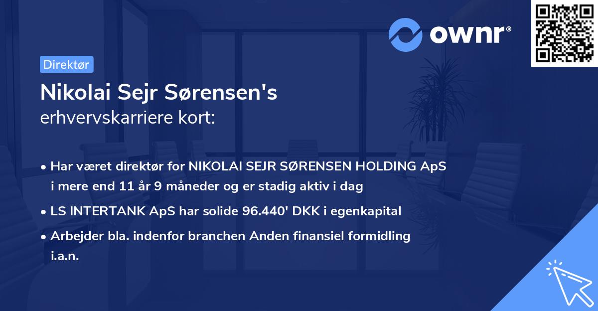 Nikolai Sejr Sørensen's erhvervskarriere kort