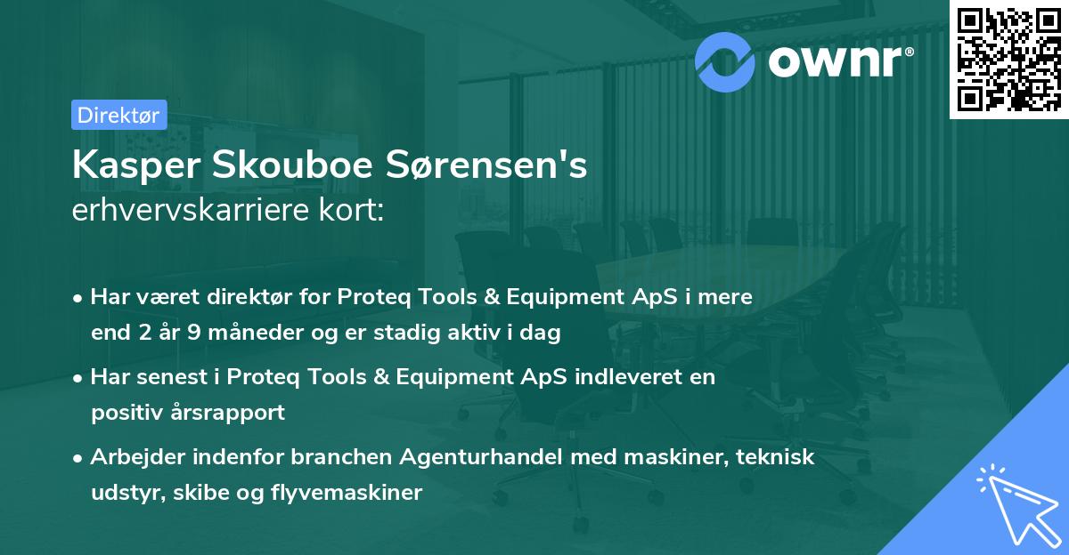 Kasper Skouboe Sørensen's erhvervskarriere kort