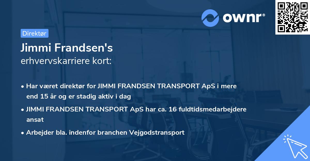 Jimmi Frandsen's erhvervskarriere kort