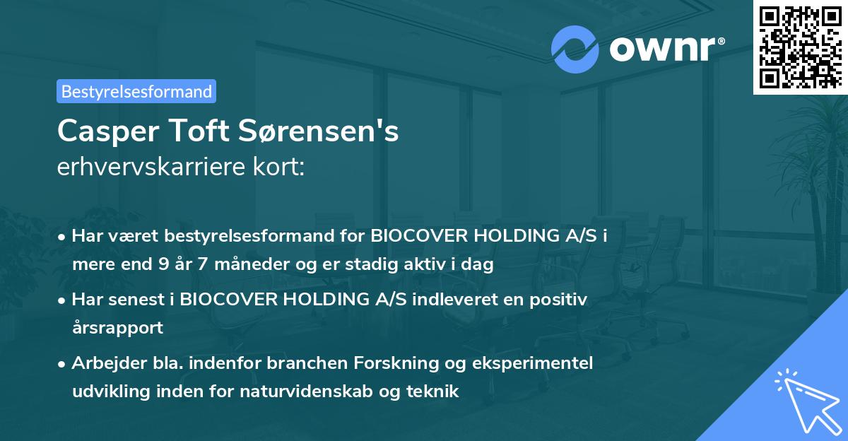 Casper Toft Sørensen's erhvervskarriere kort