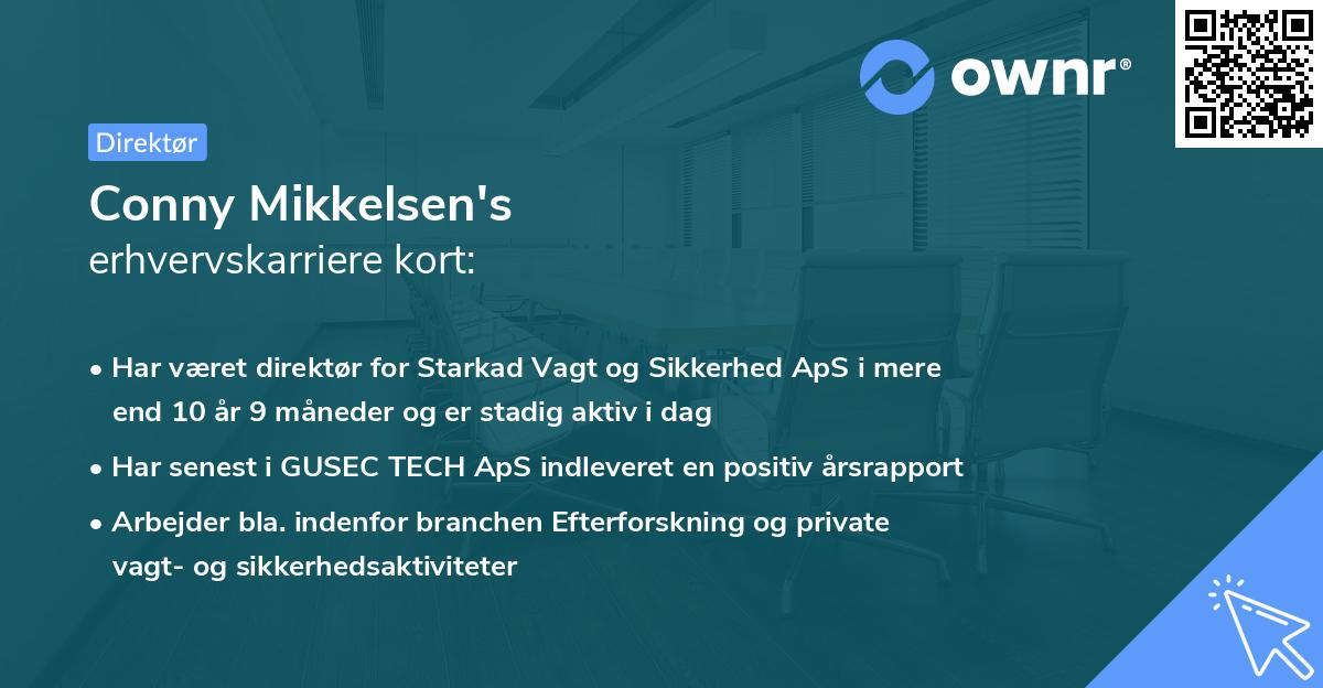 Conny Mikkelsen's erhvervskarriere kort