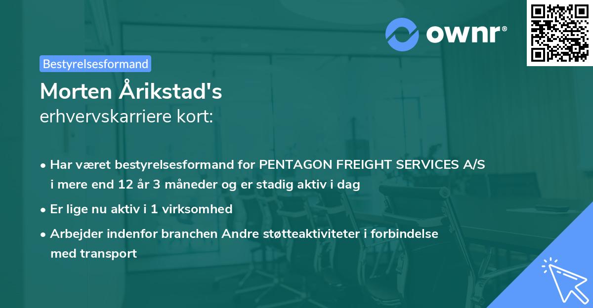 Morten Årikstad's erhvervskarriere kort