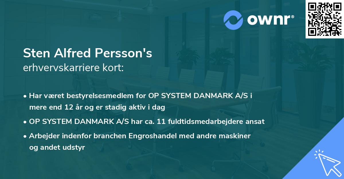 Sten Alfred Persson's erhvervskarriere kort