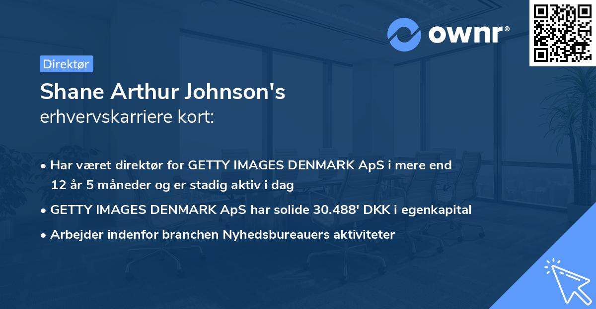 Shane Arthur Johnson's erhvervskarriere kort