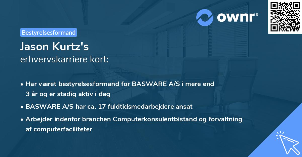 Jason Kurtz's erhvervskarriere kort