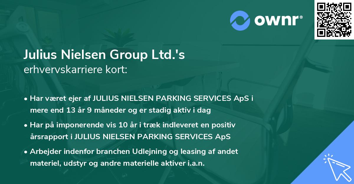 Julius Nielsen Group Ltd.'s erhvervskarriere kort