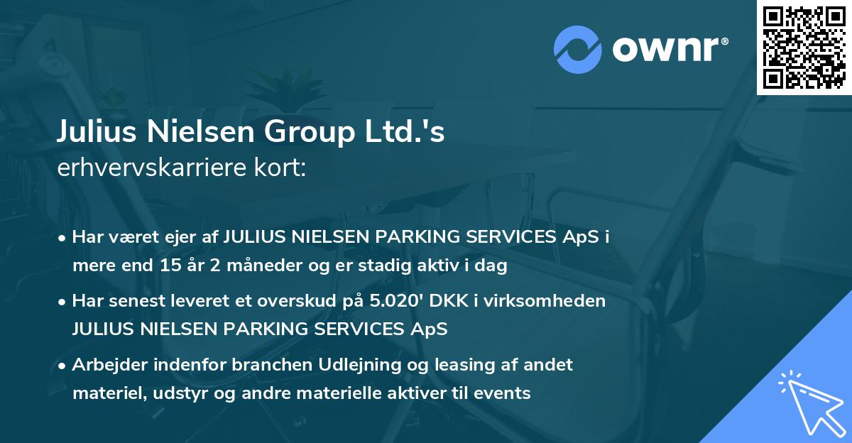 Julius Nielsen Group Ltd.'s erhvervskarriere kort