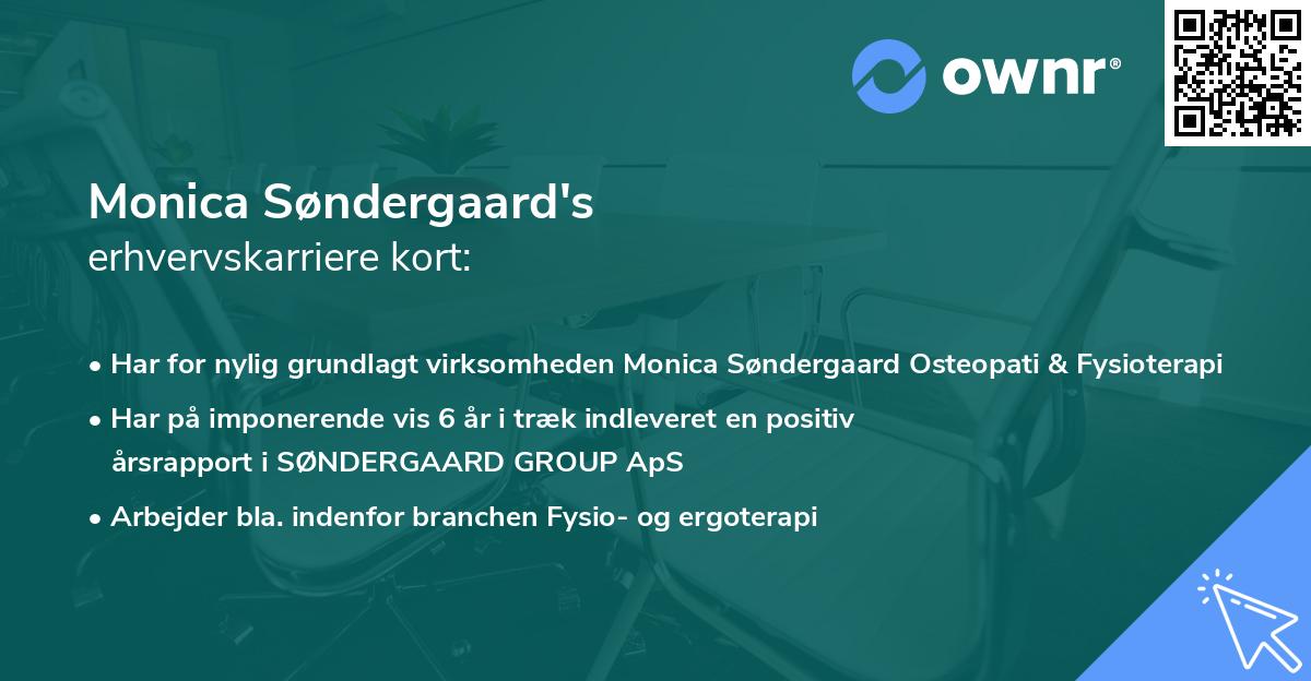 Monica Søndergaard's erhvervskarriere kort