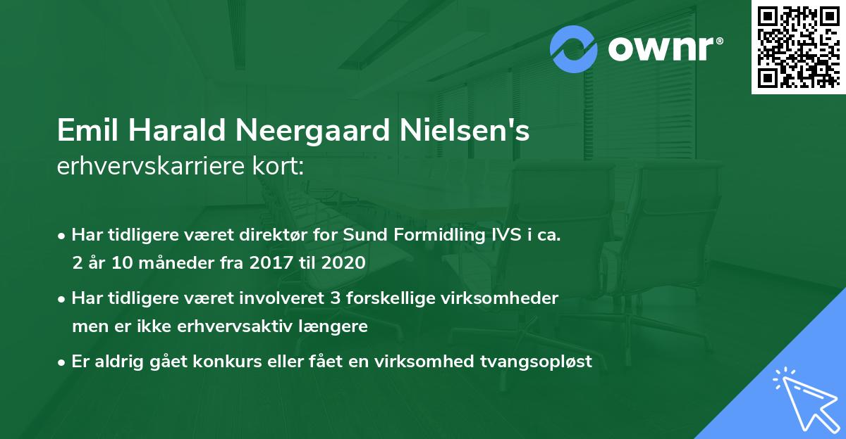 Emil Harald Neergaard Nielsen's erhvervskarriere kort