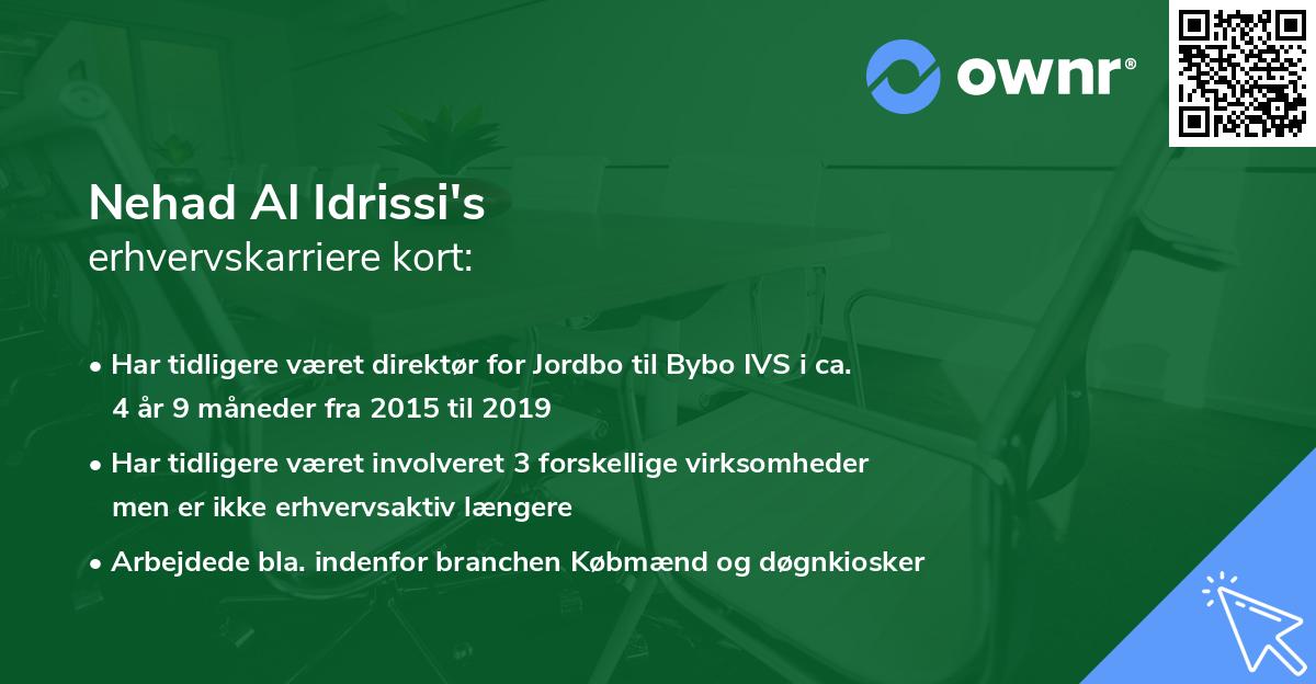 Nehad Al Idrissi's erhvervskarriere kort