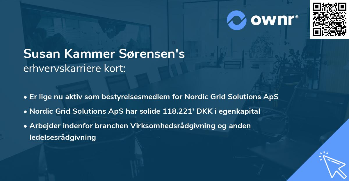 Susan Kammer Sørensen's erhvervskarriere kort
